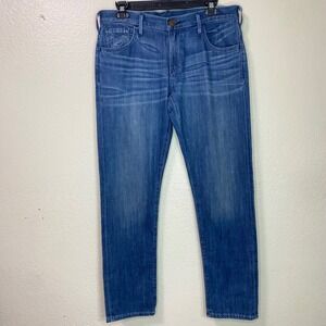 True Religion Womens Selvedge Audrey Slim Straight Leg Jeans Blue Medium Wash 27